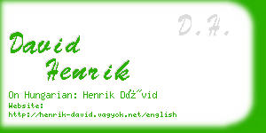 david henrik business card